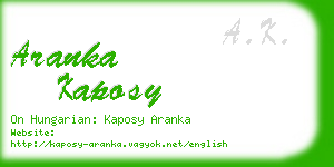 aranka kaposy business card